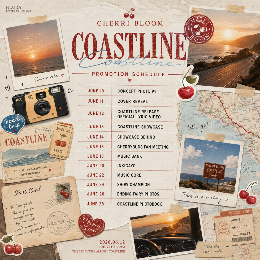 The promotion schedule for the group's pre-release single "Coastline."